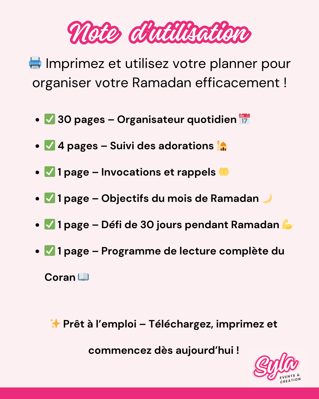 Ramadan Planner 2025 PDF en Arabe